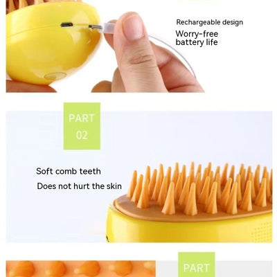 3-in-1 Electric Steam Pet Grooming Brush