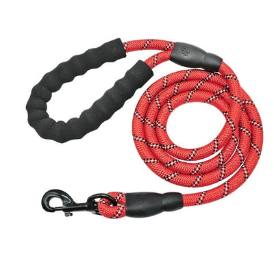Reflective Nylon Dog Leash – Strong, Safe Walking Rope for All Dog Sizes