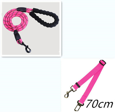 Reflective Nylon Dog Leash – Strong, Safe Walking Rope for All Dog Sizes
