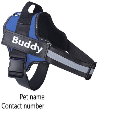 No-Pull Reflective Adjustable Dog Harness – Personalized Custom Patch