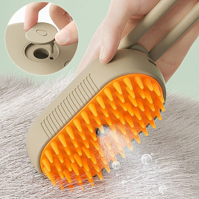 3-in-1 Electric Pet Steam Brush – Cat & Dog Grooming Comb