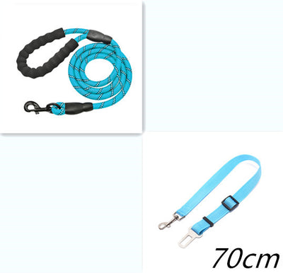 Reflective Nylon Dog Leash – Strong, Safe Walking Rope for All Dog Sizes