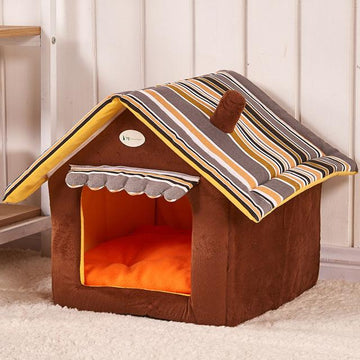 Fashion Striped Dog House Bed