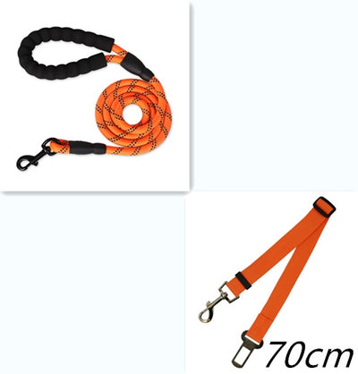 Reflective Nylon Dog Leash – Strong, Safe Walking Rope for All Dog Sizes