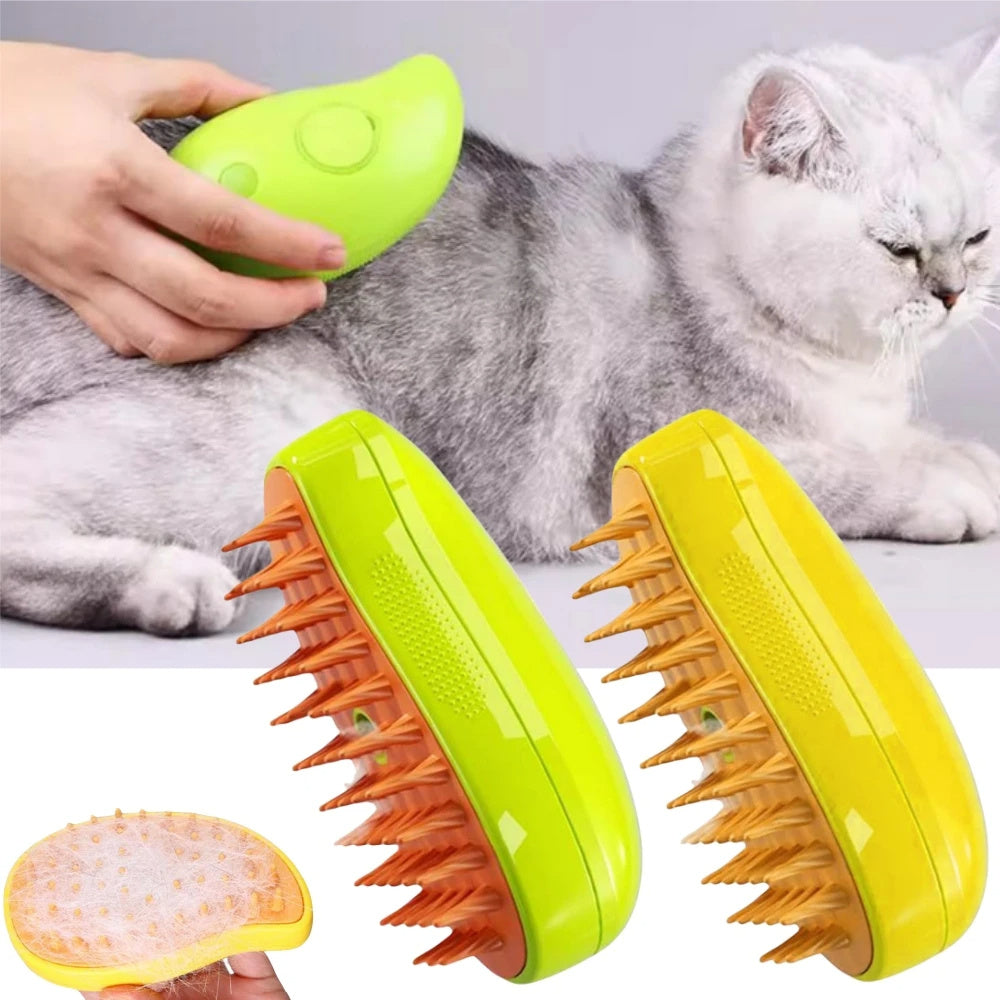 3-in-1 Electric Steam Pet Grooming Brush