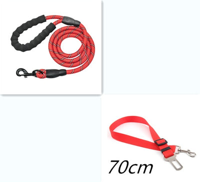 Reflective Nylon Dog Leash – Strong, Safe Walking Rope for All Dog Sizes