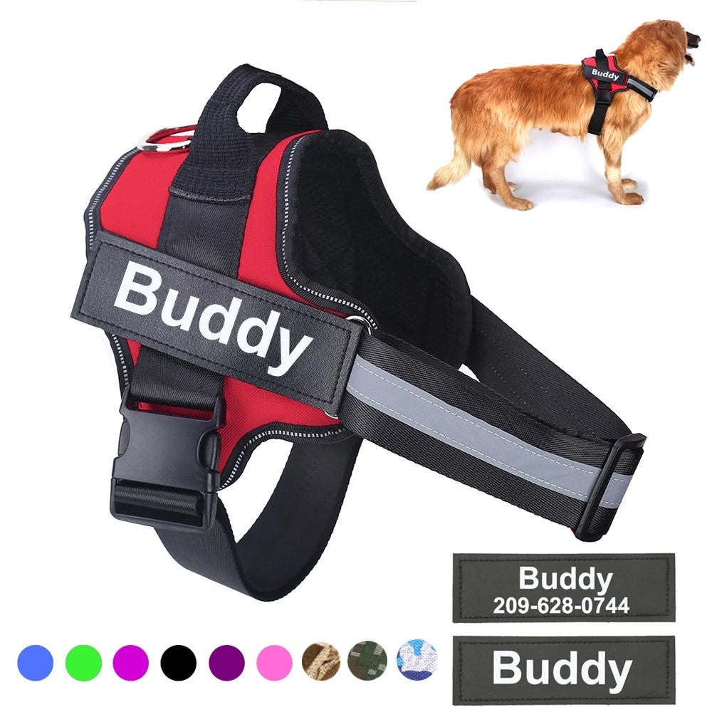 No-Pull Reflective Adjustable Dog Harness – Personalized Custom Patch