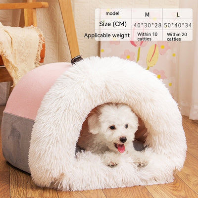 Portable Warm Pet Nest – Autumn & Winter Dog & Cat Bed