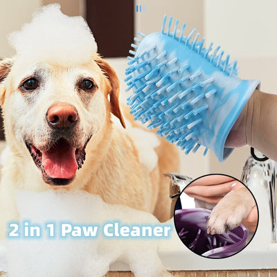 2-in-1 Dog Paw Cleaner – Portable Foot Wash Brush
